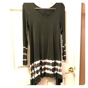 Green with tie due print swing top or mini dress